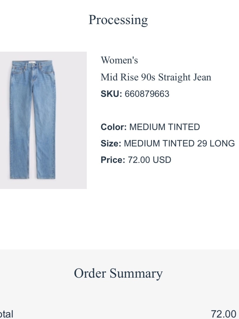 Abercrombie & Fitch Mid Rise 90s Straight Jean - Medium Tinted - Picture 4 of 10